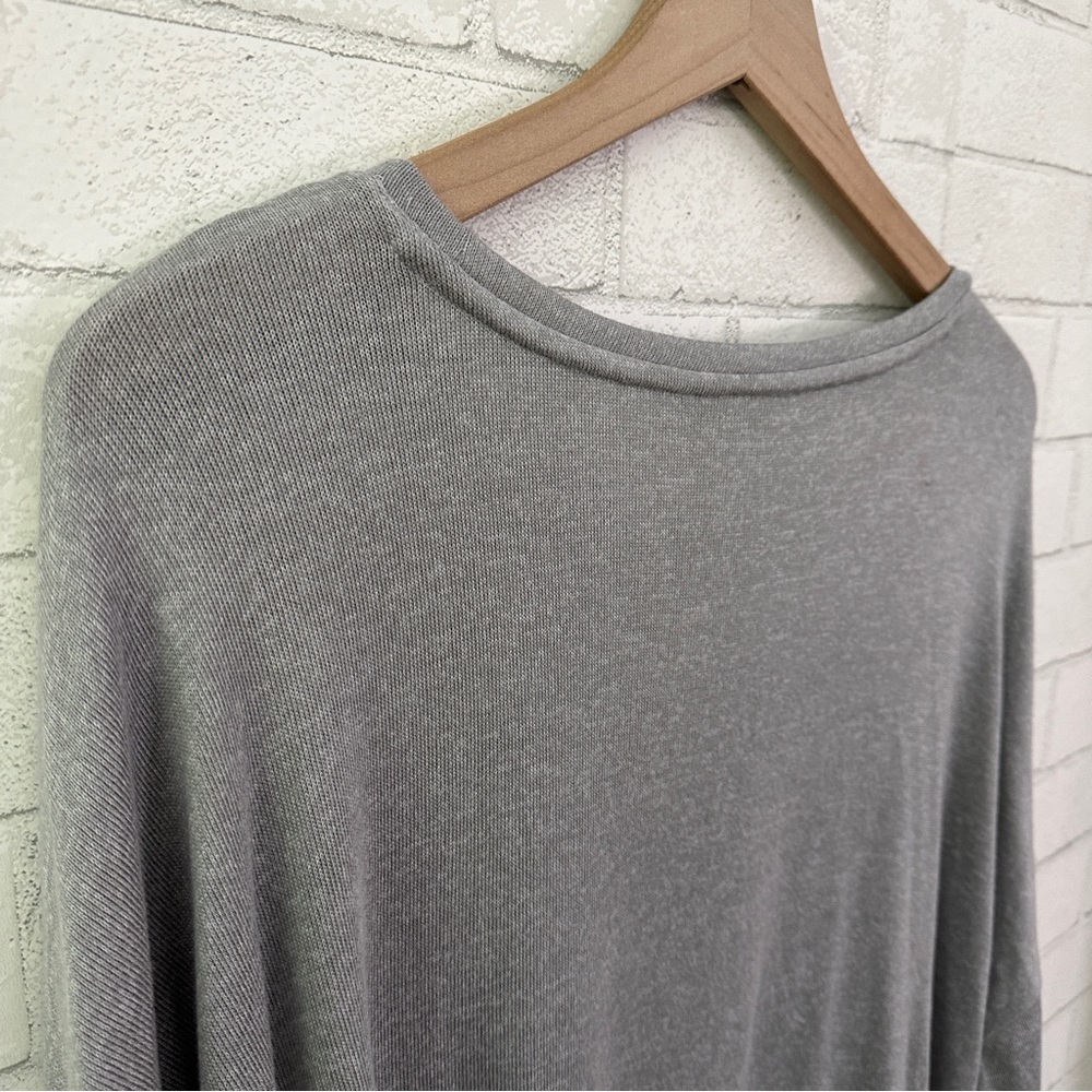 NINE WEST Gray Fox Side Ruched Drop Shoulder Sweater - Picture 9 of 11